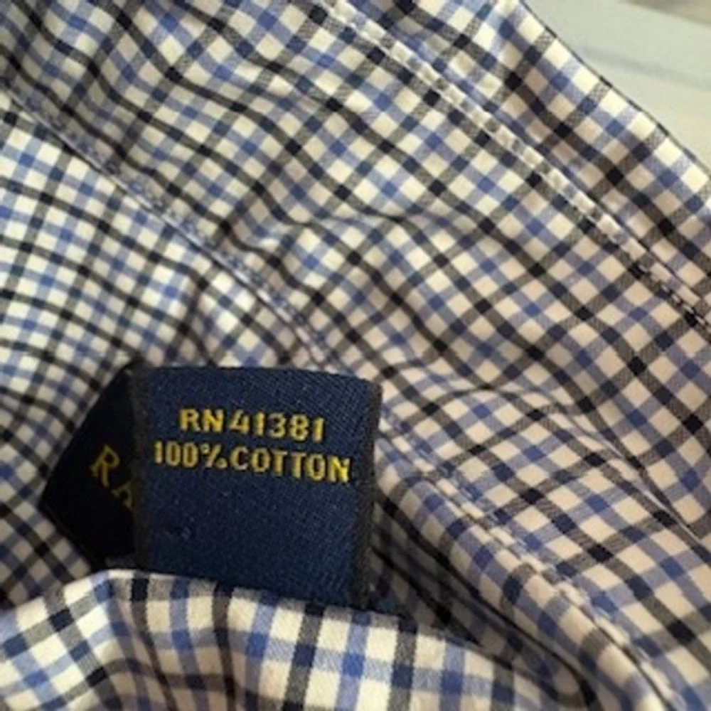 Ralph Lauren Men Blue Button Down Long‎ Sleeve Shirt Sz L Cotton Ivy League Prep